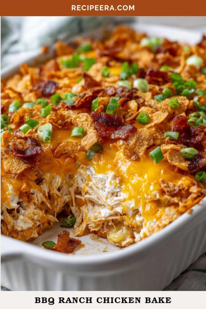 Slow Cooker BBQ Ranch Chicken Bake
