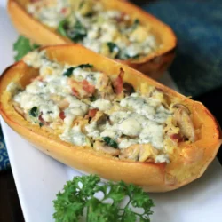 Easy Keto Spaghetti Squash with Bacon and Blue Cheese Recipe