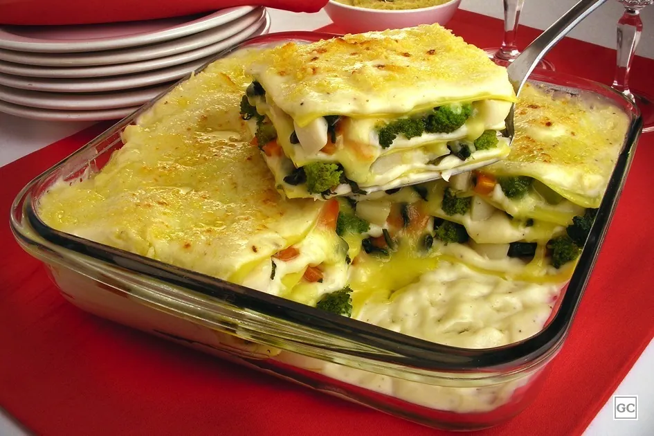 Broccoli and spinach lasagna