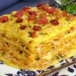Chicken Lasagna with Corn Cream and Bacon