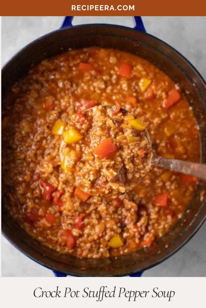 Crock Pot Stuffed Pepper Soup | Recipeera