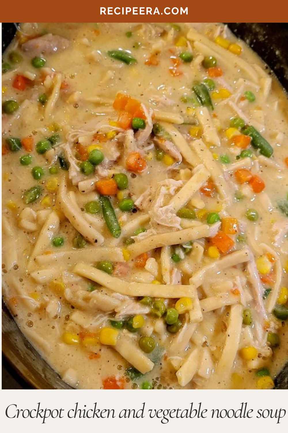 Crockpot Chicken and Vegetable Noodle Soup | Recipeera