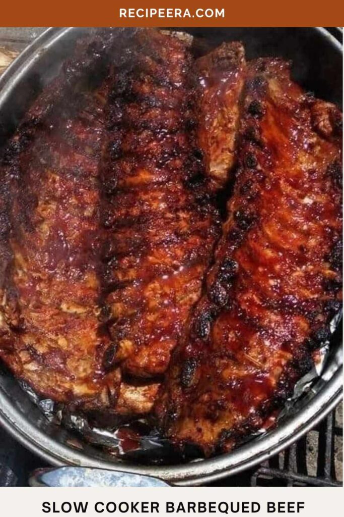 Slow Cooker Barbequed Beef | Recipeera