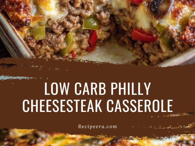 Low carb Philly Cheesesteak Casserole