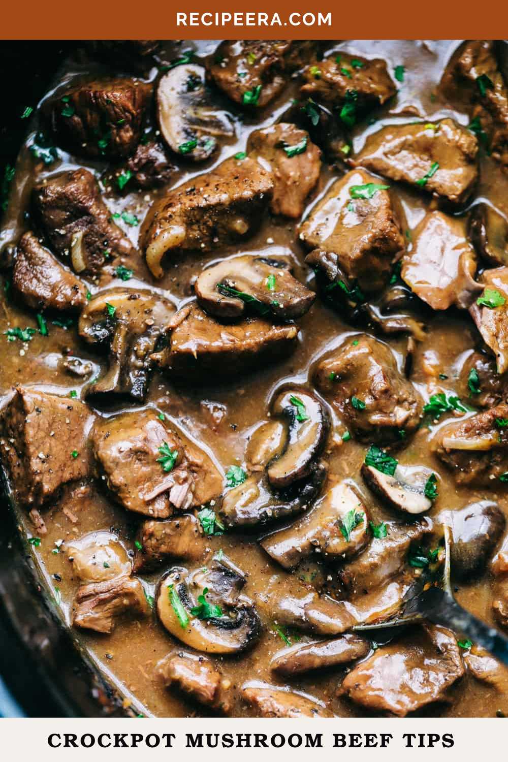 Crockpot Mushroom Beef Tips