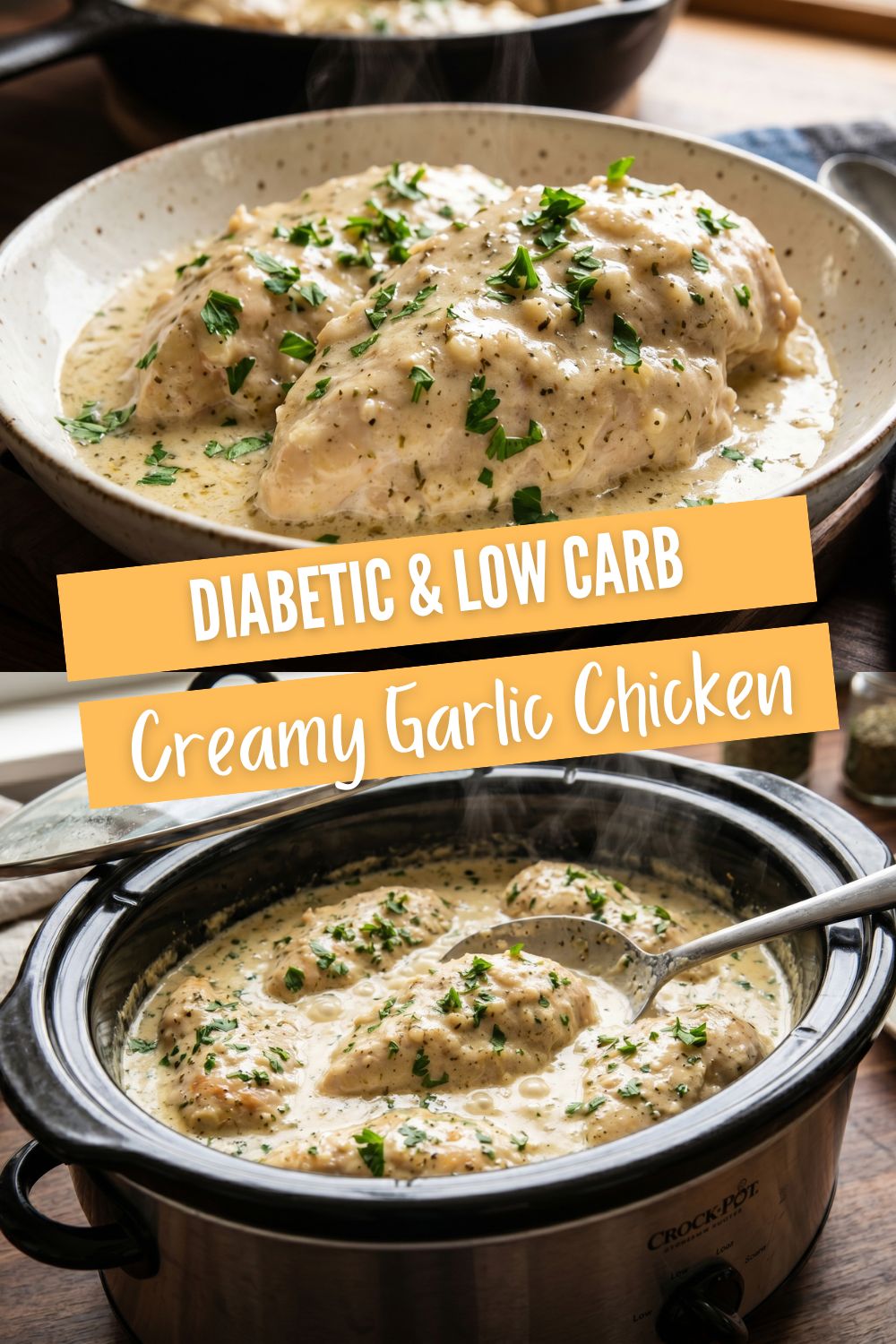 Diabetic friendly creamy garlic chicken recipe