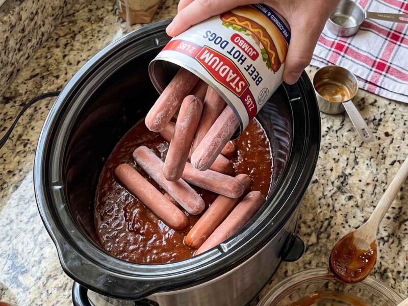 Slow Cooker Beef Hot Dogs