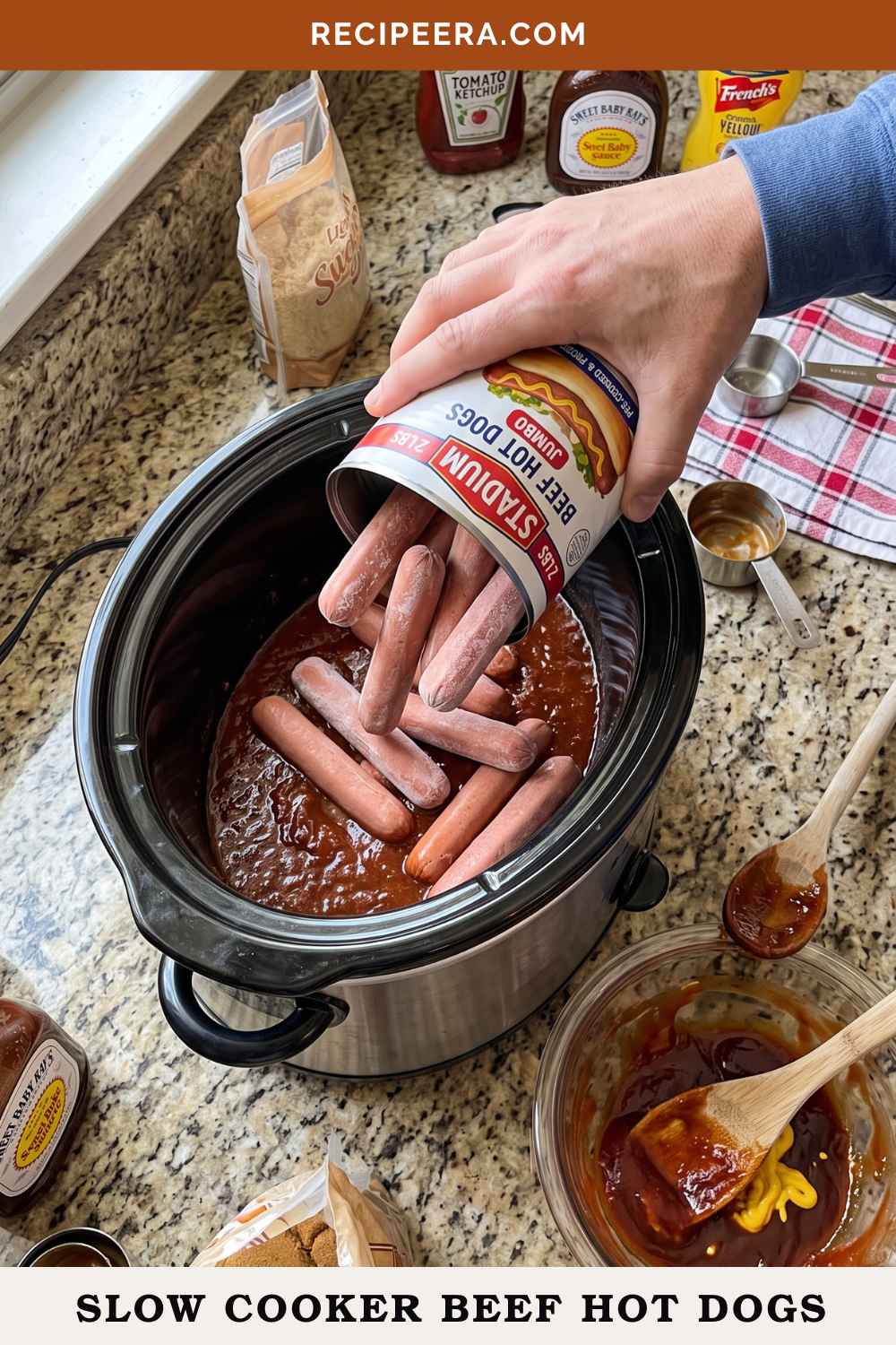 Slow Cooker Beef Hot Dogs