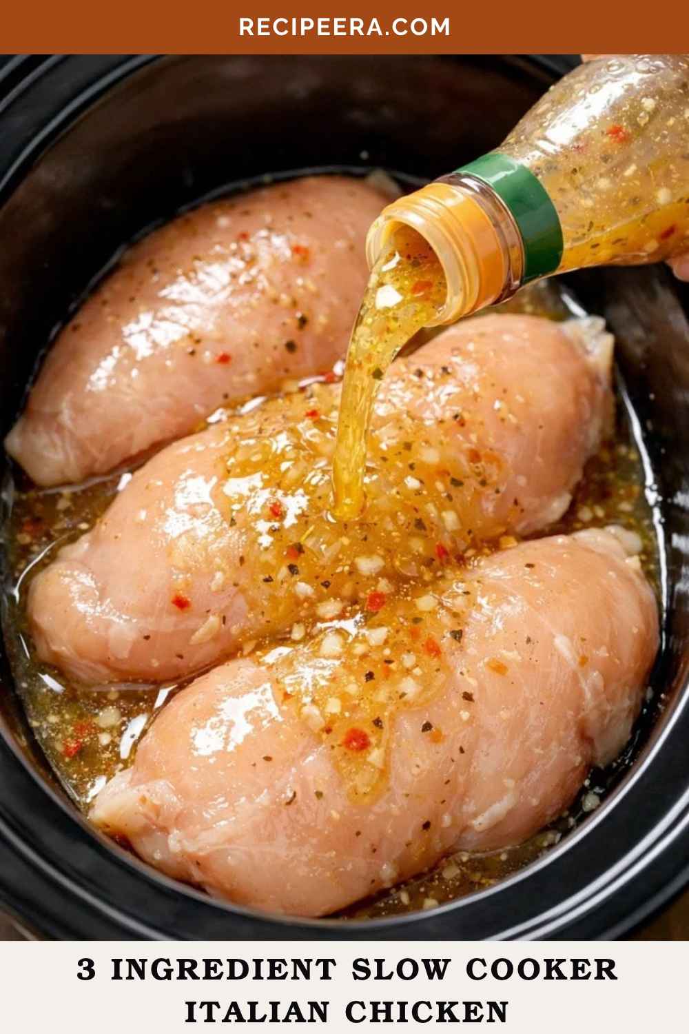3 Ingredient Slow Cooker Italian Chicken